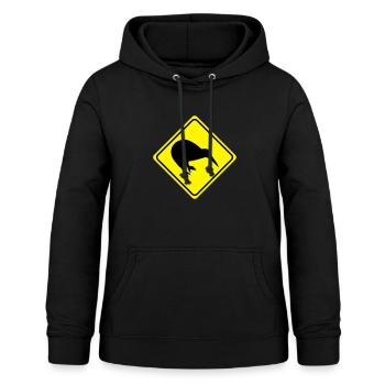 Warnung - Kiwi - 2 Farb Vektor - Frauen Hoodie - Schwarz - Vorne - AI Model Female 172 light (172cm)