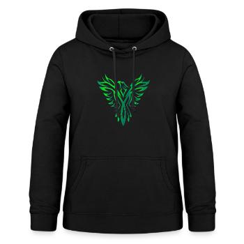 Vogel Phönix Flügel smaragd grün - Frauen Hoodie - Schwarz - Vorne - AI Model Female 172 light (172cm)