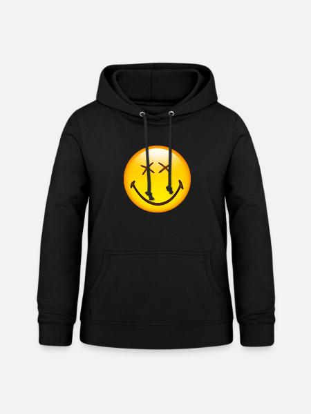 Smiley Happy - Frauen Hoodie - Schwarz