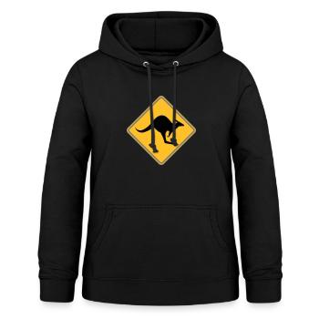 Attention kangourou! - Sweat à capuche Femme - noir - Devant - AI Model Female 172 light (172cm)