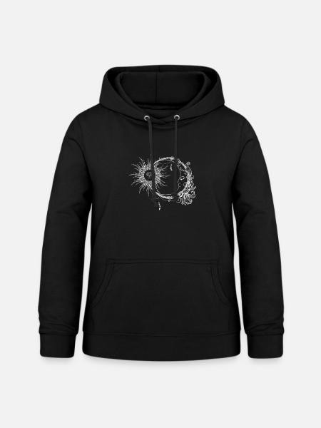 Mond und Sonne im Boho-Stil - Frauen Hoodie - Schwarz