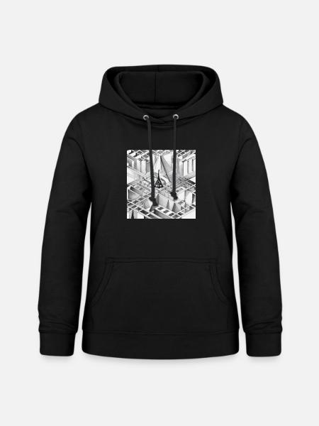 MC Escher Zeichnung des Eiffelturms - Frauen Hoodie - Schwarz