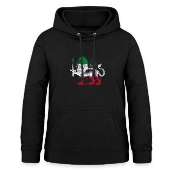 Shir o Khorshid - Persisches Design (Iran) - Frauen Hoodie - Schwarz - Vorne - AI Model Female 172 light (172cm)