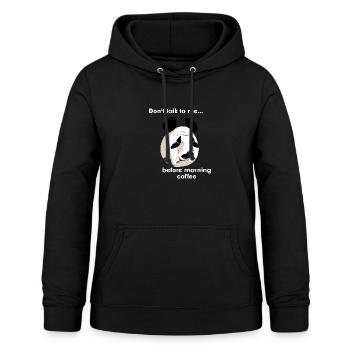 Le café du matin (version anglophone) - Sweat à capuche Femme - noir - Devant - AI Model Female 172 light (172cm)