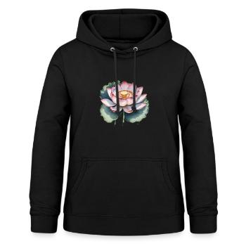 Flower Power - Frauen Hoodie - Schwarz - Vorne - AI Model Female 172 light (172cm)