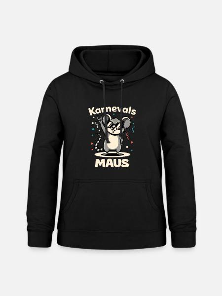Karneval Rockmusik Karnevalsmaus Niedlich - Frauen Hoodie - Schwarz