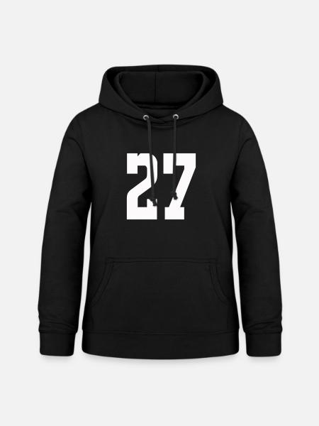 Ziffern 27 Kontrast-Design - Frauen Hoodie - Schwarz