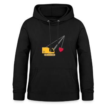 ★ Design colors can be changed ★ Dragline with a heart - Women's Hoodie - black - Front - AI Model Female 172 light (172cm)