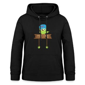 Owl MAN CAVE - Frauen Hoodie - Schwarz - Vorne - AI Model Female 172 light (172cm)