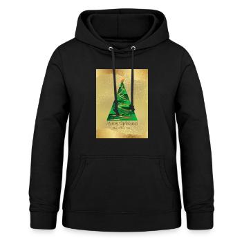 Arbre de Noël festif Salutation Noël festif - Sweat à capuche Femme - noir - Devant - AI Model Female 172 light (172cm)