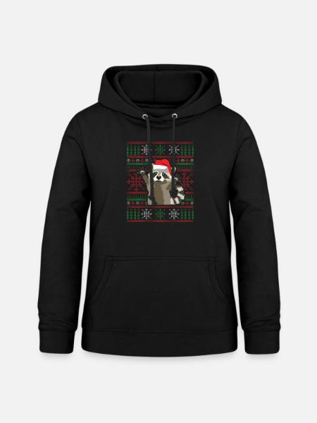 Ugly Christmas Waschbär - Frauen Hoodie - Schwarz