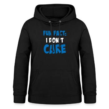 Fait amusant: Je m’en fiche - Sweat à capuche Femme - noir - Devant - AI Model Female 172 light (172cm)