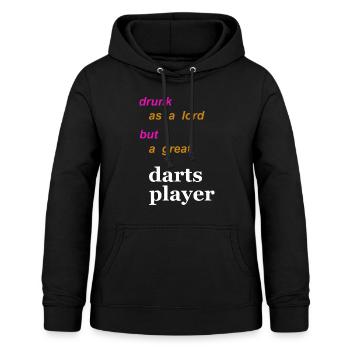 fléchettes et bière - Sweat à capuche Femme - noir - Devant - AI Model Female 172 light (172cm)