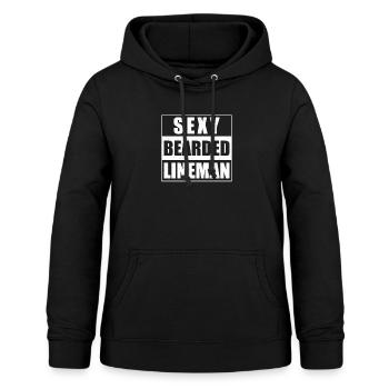 Sexy Barbu Humour Electrique Powerline Humour - Sweat à capuche Femme - noir - Devant - AI Model Female 172 light (172cm)
