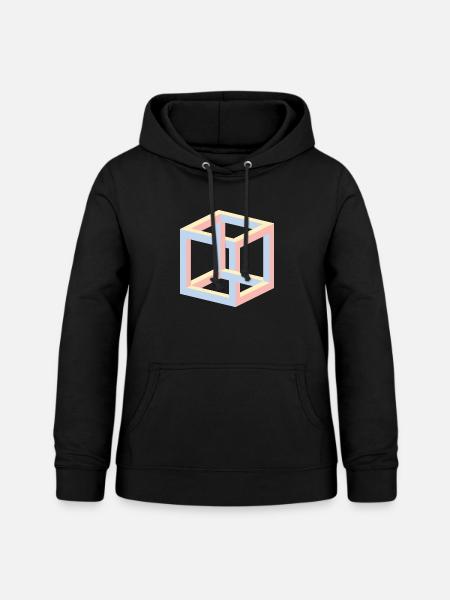 Cube Illusion Design - Frauen Hoodie - Schwarz