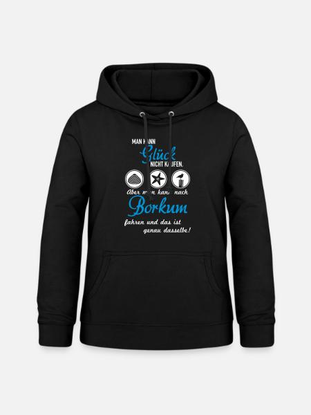 Glück Borkum - Frauen Hoodie - Schwarz