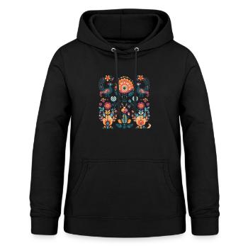 Vintage-Vögel - Frauen Hoodie - Schwarz - Vorne - AI Model Female 172 light (172cm)