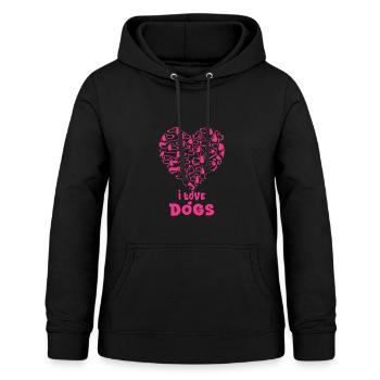 Love Dogs Herz-Silhouette - Frauen Hoodie - Schwarz - Vorne - AI Model Female 172 light (172cm)