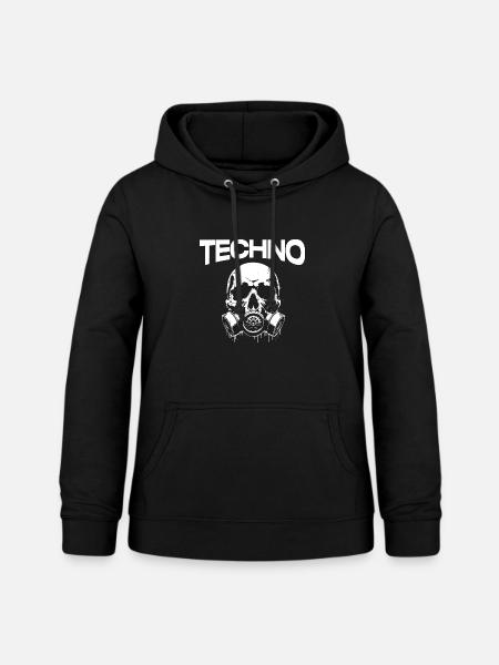 Techno Skull Gasmaske Graffiti - Frauen Hoodie - Schwarz