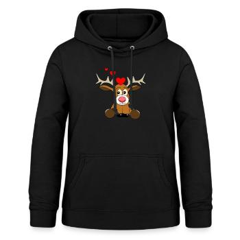 Rentier Valentinstag 2 - Frauen Hoodie - Schwarz - Vorne - AI Model Female 172 light (172cm)