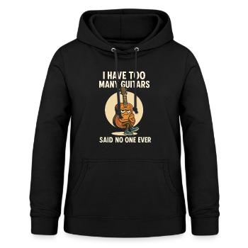 conception de dessin animé de guitare drôle - Sweat à capuche Femme - noir - Devant - AI Model Female 172 light (172cm)