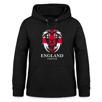 ENGLAND LIONHEAD WITH ST. GEORGE CROSS - Women's Hoodie - black - Front - AI Model Female 172 light (172cm)