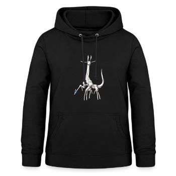 Weißes Kaninchen - Frauen Hoodie - Schwarz - Vorne - AI Model Female 172 light (172cm)
