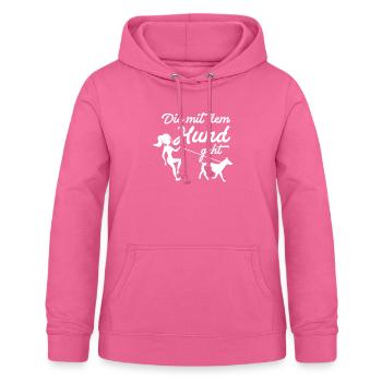 Le chien va - Sweat à capuche Femme - rose - Devant - AI Model Female 172 light (172cm)