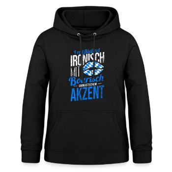 Lustiges Bayern Dialekt Outfit - Frauen Hoodie - Schwarz - Vorne - AI Model Female 172 light (172cm)