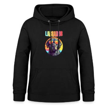 Cool Retro Labrador - Frauen Hoodie - Schwarz - Vorne - AI Model Female 172 light (172cm)