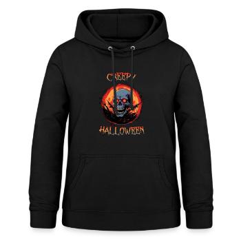 Gruseliges Halloween Skelett Totenkopf Shirt - Frauen Hoodie - Schwarz - Vorne - AI Model Female 172 light (172cm)