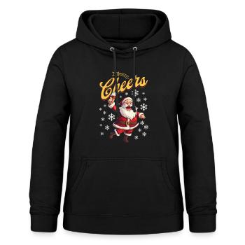 Weihnachtsmann Alkohol Bier Glühwein Schnaps Prost - Frauen Hoodie - Schwarz - Vorne - AI Model Female 172 light (172cm)