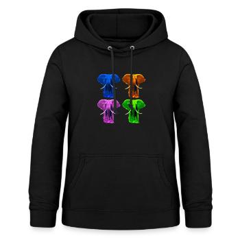 4 colorful elephants - Women's Hoodie - black - Front - AI Model Female 172 light (172cm)