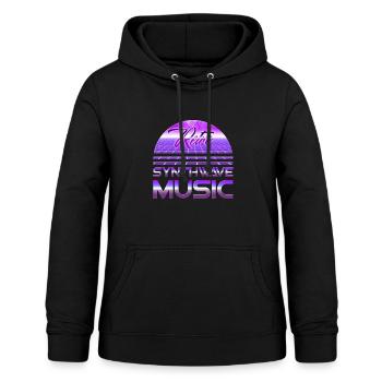 80s Neon Retro Synthwave Music Electronic Wave - Women's Hoodie - black - Front - AI Model Female 172 light (172cm)