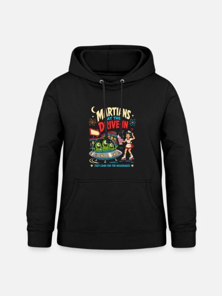 Marsianer im Drive-In Diner - Frauen Hoodie - Schwarz