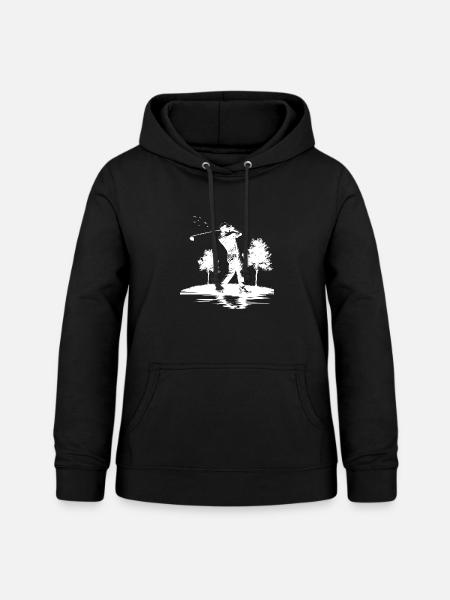 Golfspieler Zeichnung - Frauen Hoodie - Schwarz