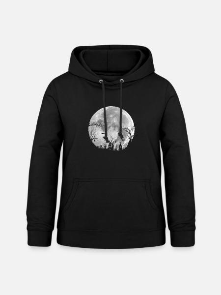 Ganze Nacht: Unheimlicher Wald - Frauen Hoodie - Schwarz