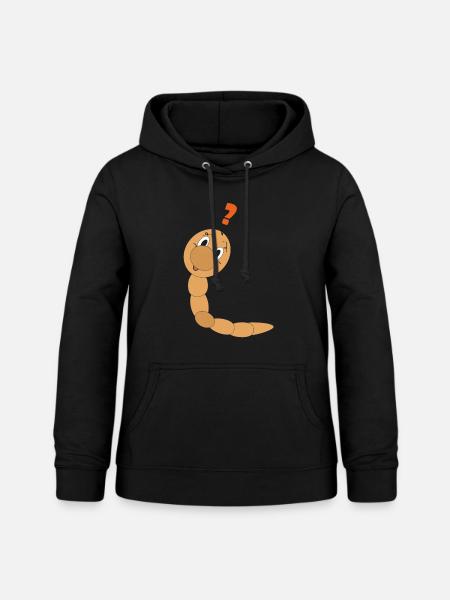 würmchen mit fragezeichen - Frauen Hoodie - Schwarz