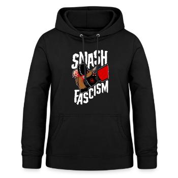 Smash Fascism (white) - Women's Hoodie - black - Front - AI Model Female 172 light (172cm)