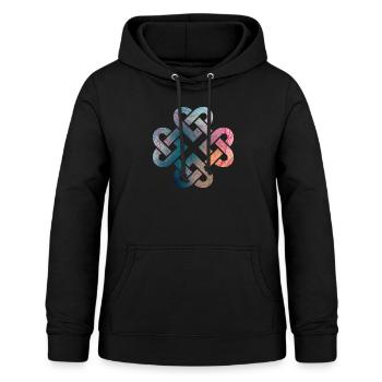 Keltische Knoten Bunt - Frauen Hoodie - Schwarz - Vorne - AI Model Female 172 light (172cm)
