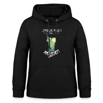 J'peux pas j'ai mojito ! apéro fun summer vacances - Sweat à capuche Femme - noir - Devant - AI Model Female 172 light (172cm)