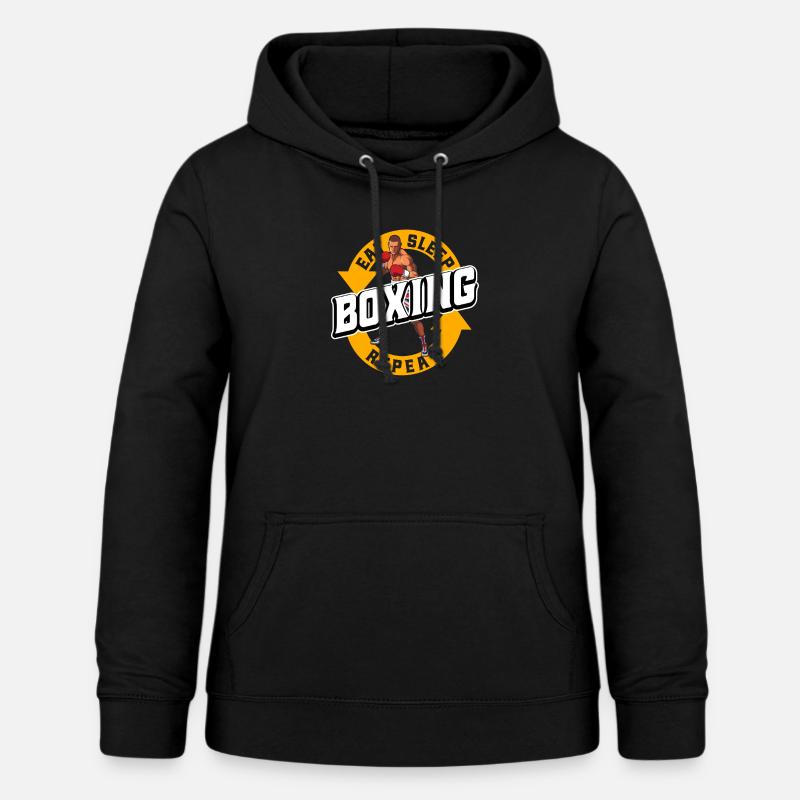 Manger Sommeil Boxe Répéter Boxer Boxe Boxe - Sweat à capuche Femme - noir