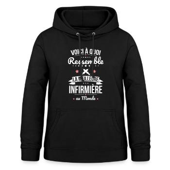 Voici à quoi ressemble la meilleure infirmière - Sweat à capuche Femme - noir - Devant - AI Model Female 172 light (172cm)
