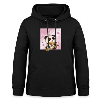 Cute Kawaii Panda Who Eats Pizza Anime Manga - Women's Hoodie - black - Front - AI Model Female 172 light (172cm)