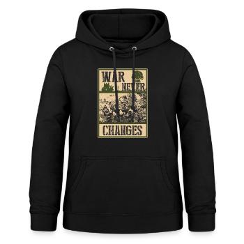 La guerre ne change jamais - Sweat à capuche Femme - noir - Devant - AI Model Female 172 light (172cm)