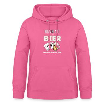 Herzblatt und Bier - Frauen Hoodie - Pink - Vorne - AI Model Female 172 light (172cm)
