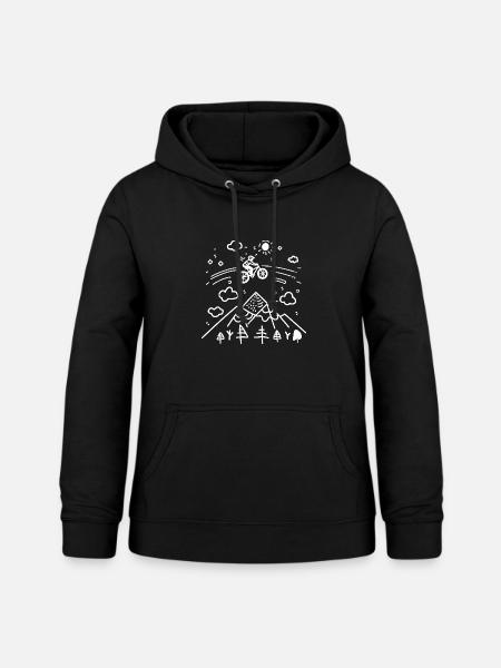 Mountainbiking Skizze - Frauen Hoodie - Schwarz