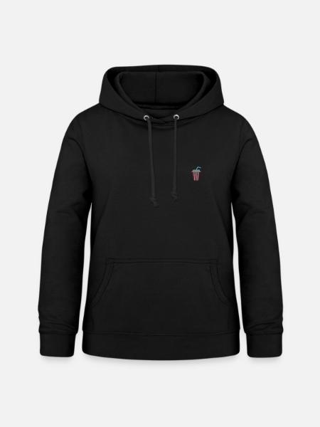 Limonadenbecher bestickt - Frauen Hoodie - Schwarz