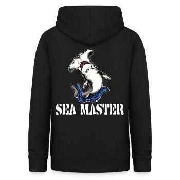 maître de la mer, tatouage de marin de chemise de marin de hammerhead - Sweat à capuche Femme - noir - Dos - AI Model Female 172 light (172cm)