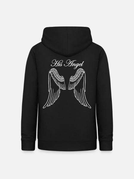 Partnerlook Engel Frau - Frauen Hoodie - Schwarz